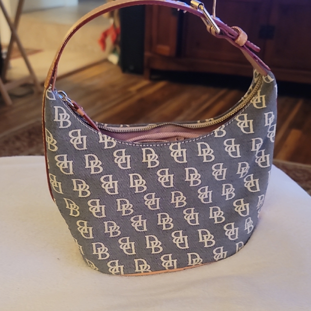 Dooney & Bourke Monogram Gray and Tan Shoulder Bag